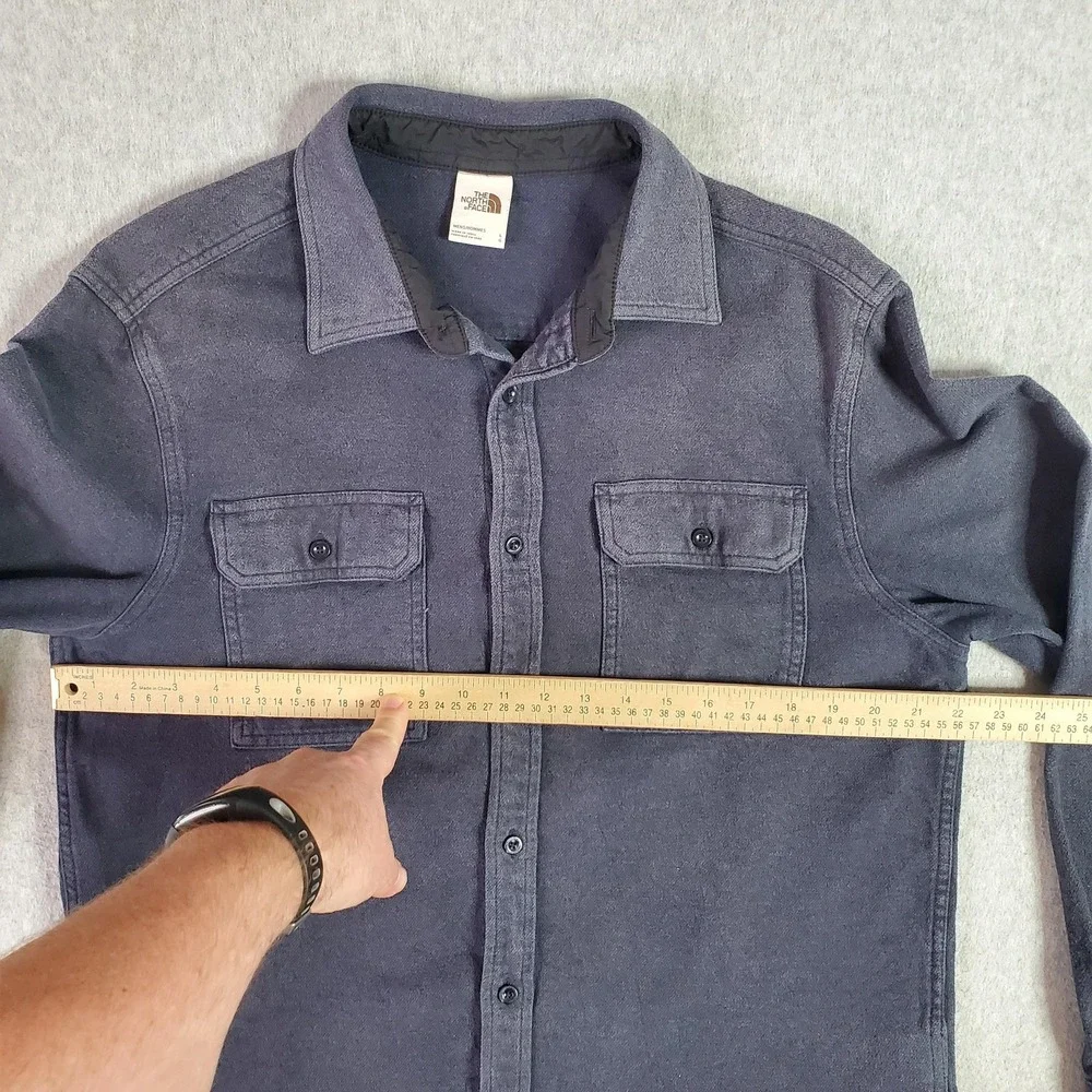 The North Face Shirt Jacket Mens Large Gray Heavy Flannel Long Sleeve NF0A7RCI